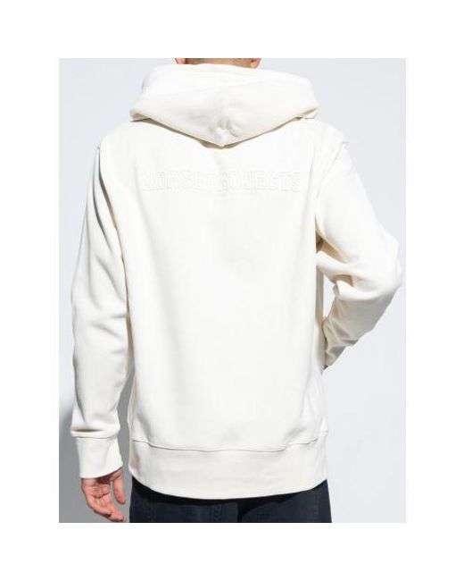 Norse Projects White Ecru Arne Brushed Logo Hoodie for men