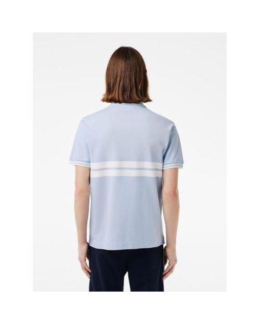 Lacoste Blue Phoenix Flour Striped Polo Shirt for men