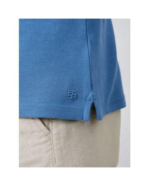 French Connection Blue Steel Button Placket Polo Shirt for men
