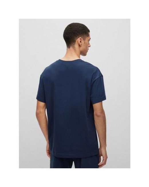 HUGO Blue Dark Linked Pyjama T-Shirt for men