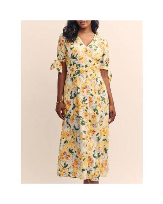 Nobody's Child Natural Floral Alexis Midi Dress