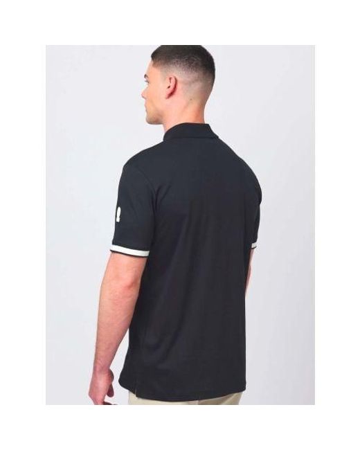 Sandbanks Black Silicone Zip Polo Shirt for men