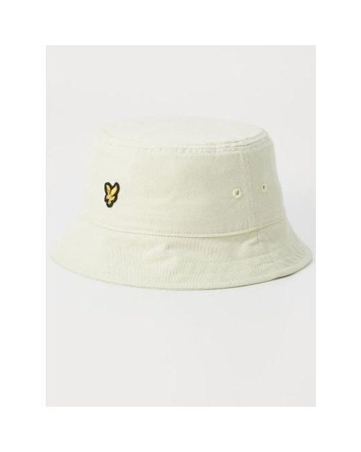 Lyle & Scott White Luna Bucket Hat for men
