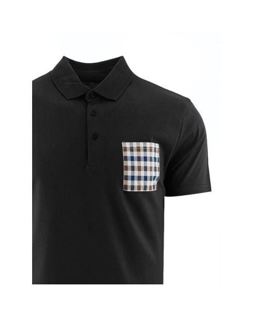 Aquascutum Black Beach Basic Sailor Polo Shirt for men