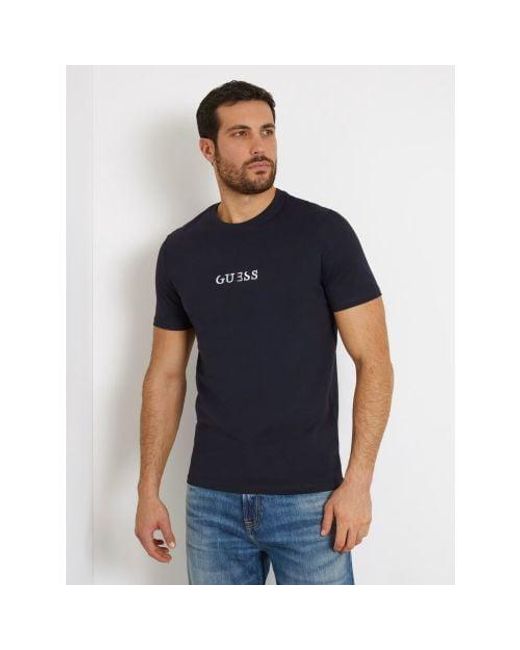 Guess Blue Smart Multicolour Logo T-Shirt for men