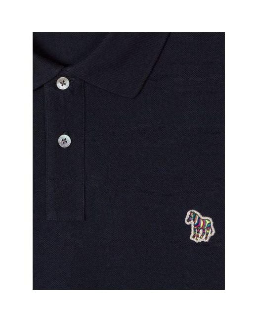 Paul Smith Blue Very Dark Regular Fit Zebra Polo Shirt for men