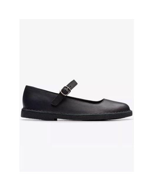 Clarks Black Leather Desert Jane Shoe