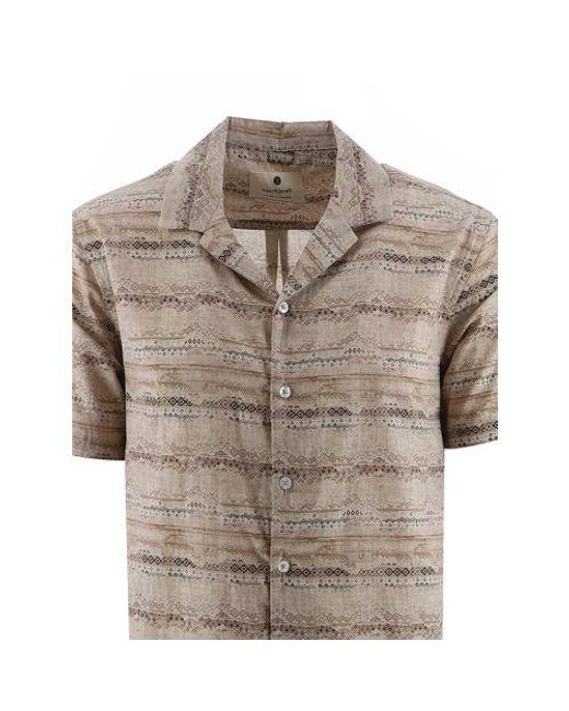 Anerkjendt Natural Brindle Akleo Short Sleeve Poplin Shirt for men