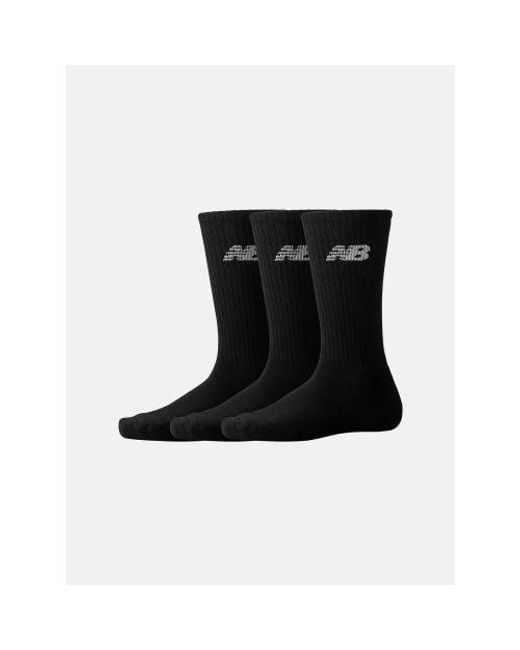 New Balance Black 3-Pack Everyday Crew Sock for men
