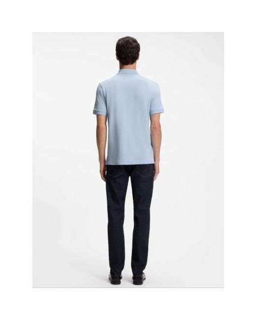 Boss Blue Light Pastel Pallas Short Sleeve Polo Shirt for men