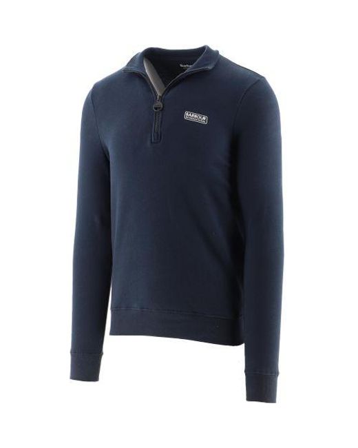 Barbour Blue International Essential Half Zip Sweatshirt for men