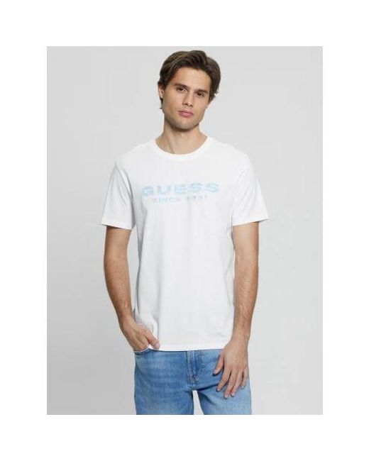 Guess White Pure Large Print Logo T-Shirt for men