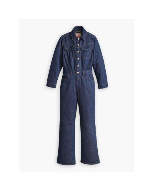 Levi's Blue Lets Get Lost Again Western Jumpsuit