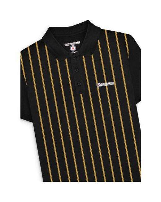 Lambretta Black Pinstripe Polo Shirt for men