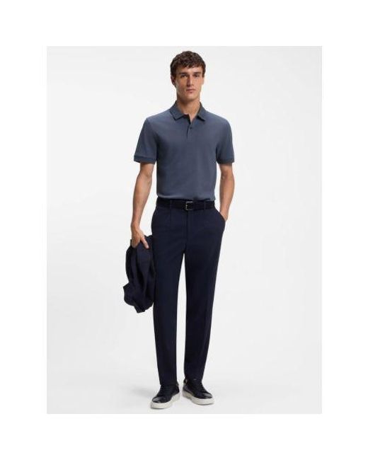 Boss Blue Dark Pallas Short Sleeve Polo Shirt for men