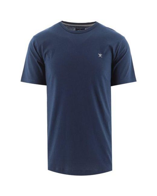 Hackett Blue Embroidered Logo T-Shirt for men