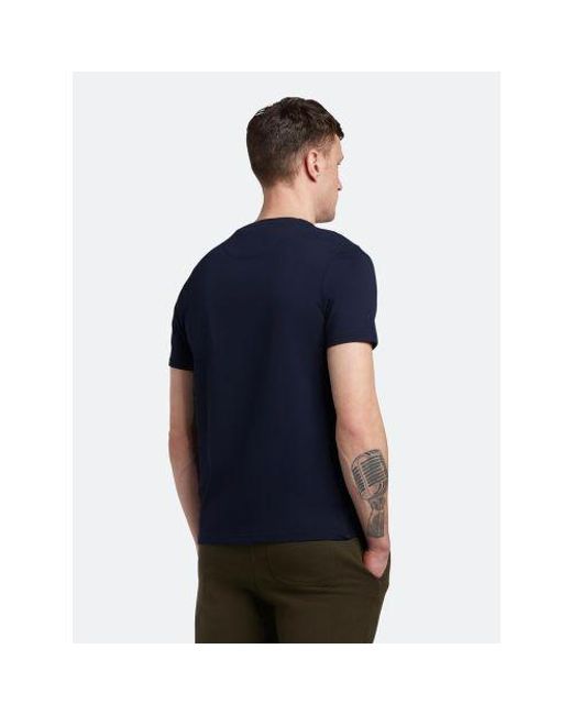 Lyle & Scott Blue Dark Plain T-Shirt for men