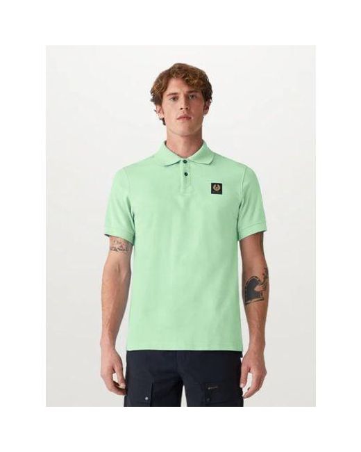 Belstaff Green New Leaf Cotton Pique Polo Shirt for men