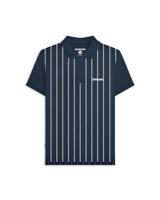 Lambretta Blue Pinstripe Polo Shirt for men