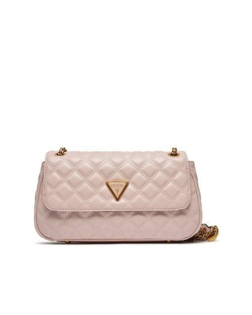 Guess Pink Light Rose Giully Convertible Crossbody Flap Bag