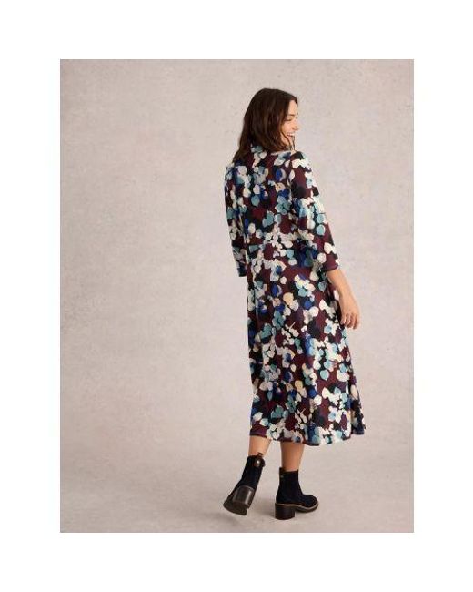 White Stuff Purple Plum Multi Rua Jersey Dress