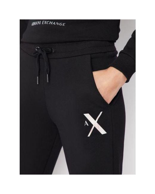 Armani Exchange Black Branded Trousers