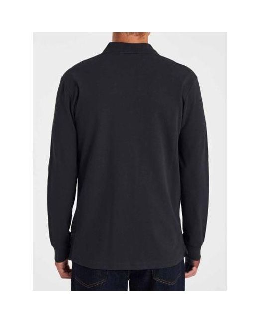 Paul Smith Black Long Sleeve Zebra Polo Shirt for men