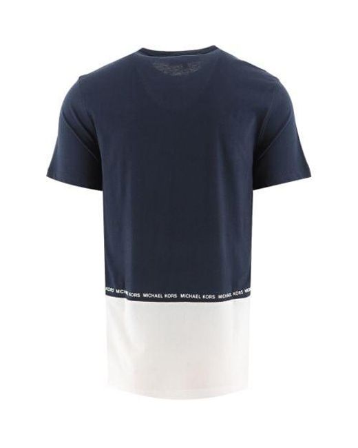 Michael Kors Blue Midnight Block Logo T-Shirt for men