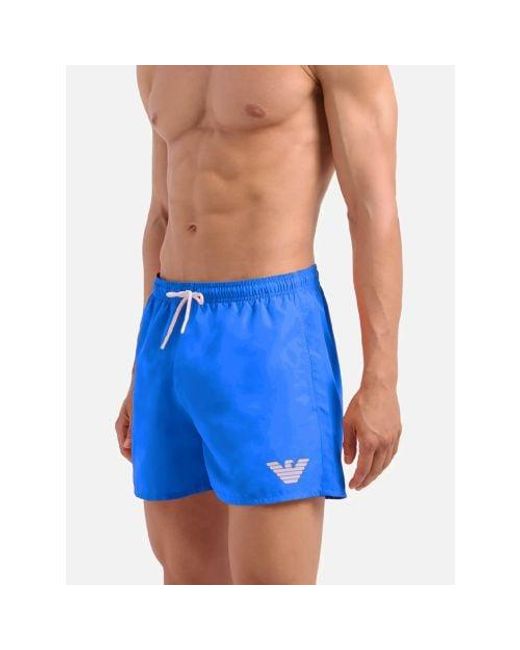 Emporio Armani Blue Royal Eagle Logo Swim Short for men