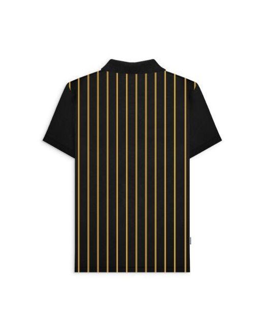 Lambretta Black Pinstripe Polo Shirt for men