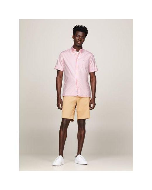 Tommy Hilfiger Pink Light Flex Poplin Regular Shirt for men