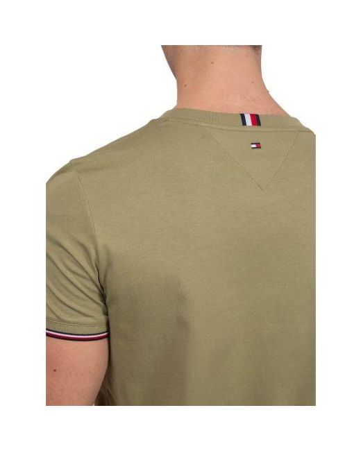 Tommy Hilfiger Green Faded Logo Tipped T-Shirt for men