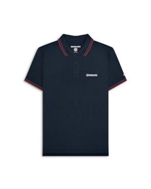 Lambretta Blue Dark Twin Tipped Polo Shirt for men
