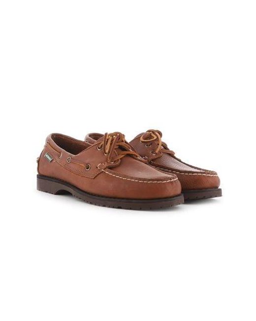 Sebago Brown Portland Slug Tumbled Shoe for men