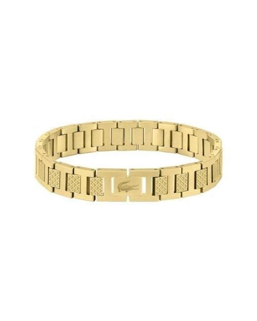 Lacoste Metallic 2040120 Jewelry Metropole Ionic Thin Gold Plated Steel Link Bracelet Color: Yellow Gold for men