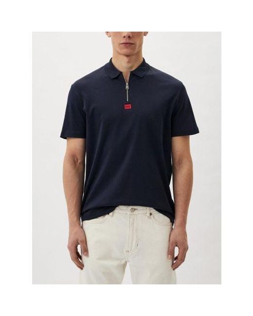 HUGO Blue Dark Deresom241 Polo Shirt for men