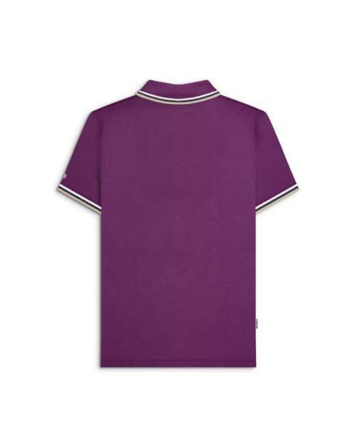 Lambretta Purple Winter Bloom Triple Tipped Polo Shirt for men