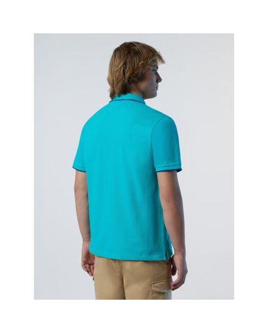 North Sails Blue Ceramic Striped Polo Shirt for men