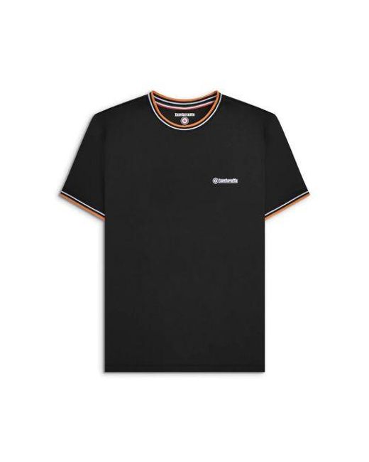 Lambretta Black Twin Tipped Pique T-Shirt for men