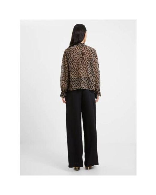 French Connection Brown Blackout Estella Georgette Top
