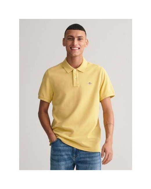 Gant Yellow Dusty Regular Fit Shield Polo Shirt for men