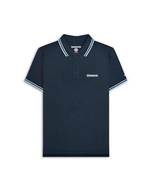 Lambretta Blue Twin Tipped Polo Shirt for men