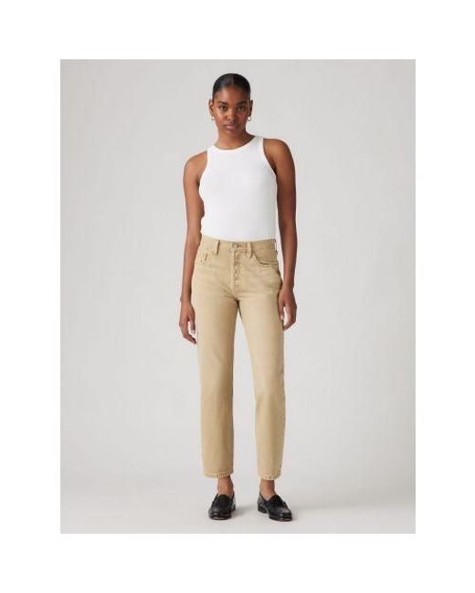 Levi's Natural Scraped Travertine Stf 501 Crop Jean