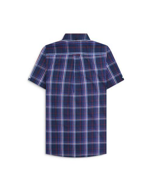 Lambretta Blue Check Short Sleeve Shirt for men