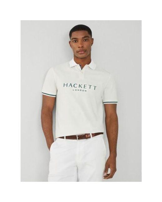 Hackett White Heritage Classic Polo Shirt for men