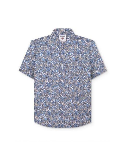 Lambretta Blue Paisley Short Sleeve Shirt for men