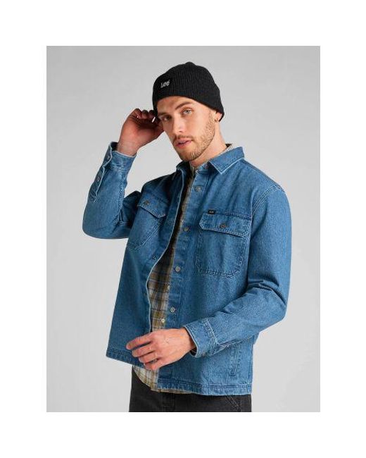 Lee Jeans Black Logo Beanie for men