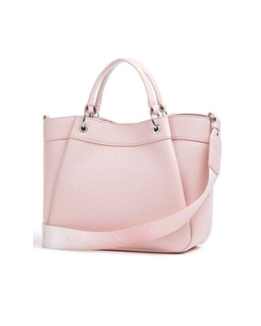 Armani Exchange Pink Stop Medium Shopping Bag