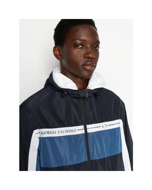 Armani Exchange Blue True Caban Jacket for men