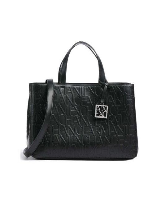 Armani Exchange Black Medium Open Shopping Bag